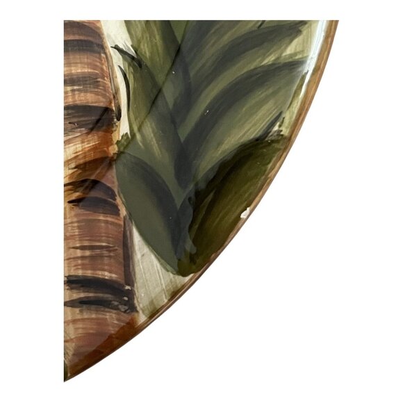 Tabletops Unlimited Lifestyles Kona Hand Painted Palm Tree Salad Plate 8 5/8” - Picture 4 of 6